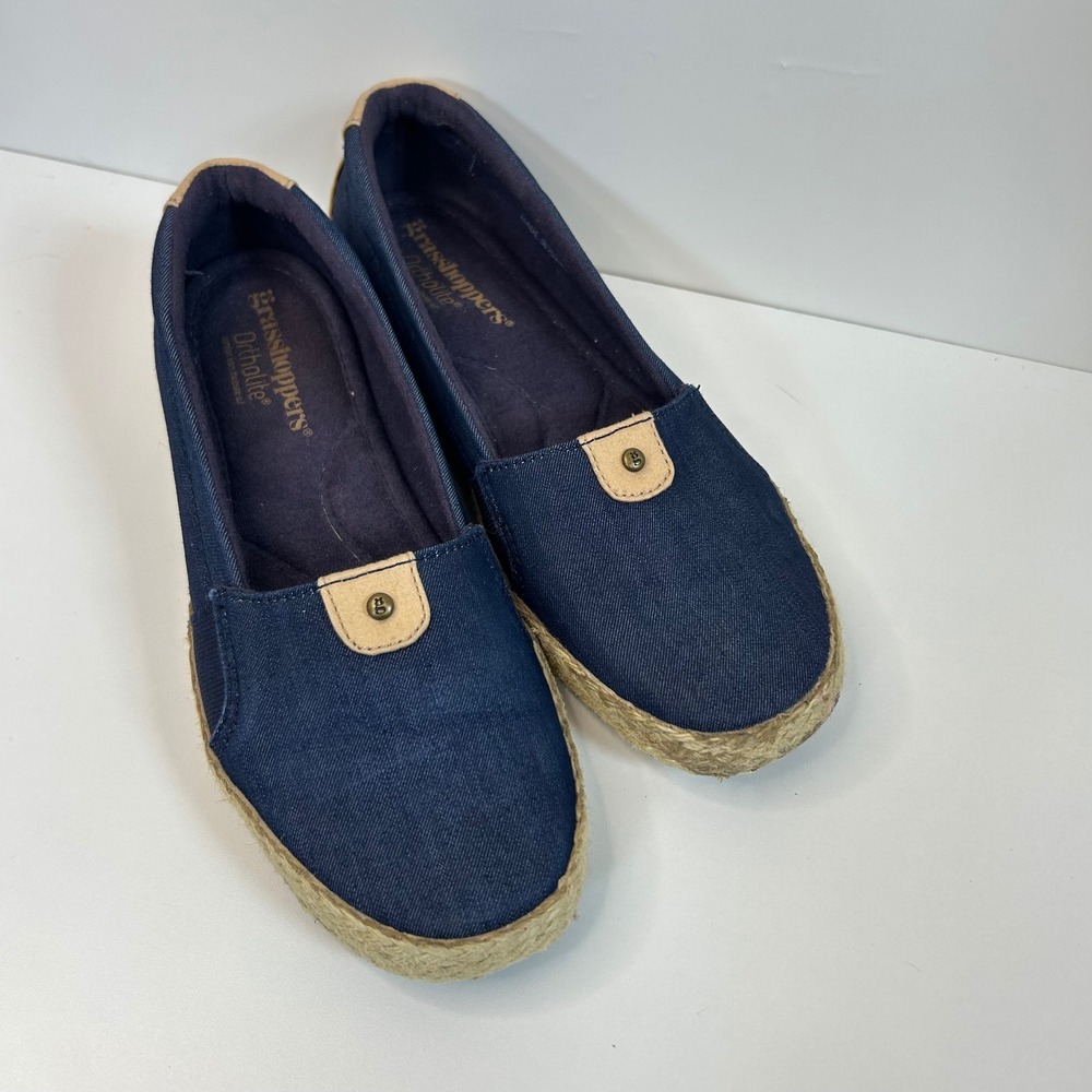 Nautical Grasshoppers Coastal Grandma Denim 7.5 M‎ Navy Comfort Ortholite Summer